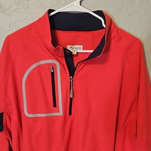 Peter Millar Vibrant Red Quarter-Zip Pullover - Worn Once